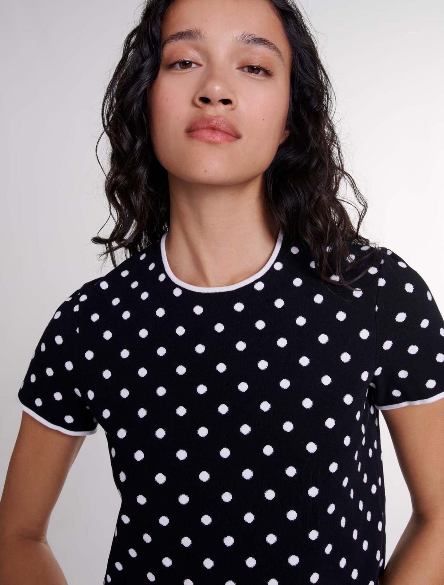 Top de punto jacquard 