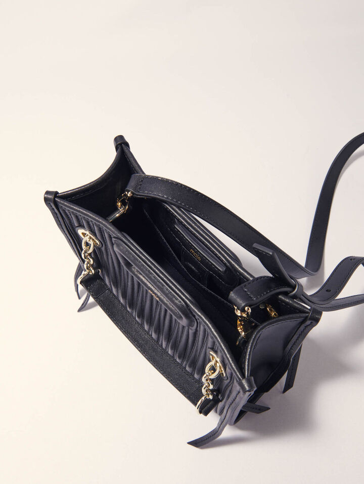 Bolso mini tote de piel acolchado