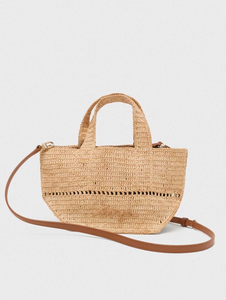Minibolso cabás en rafia natural