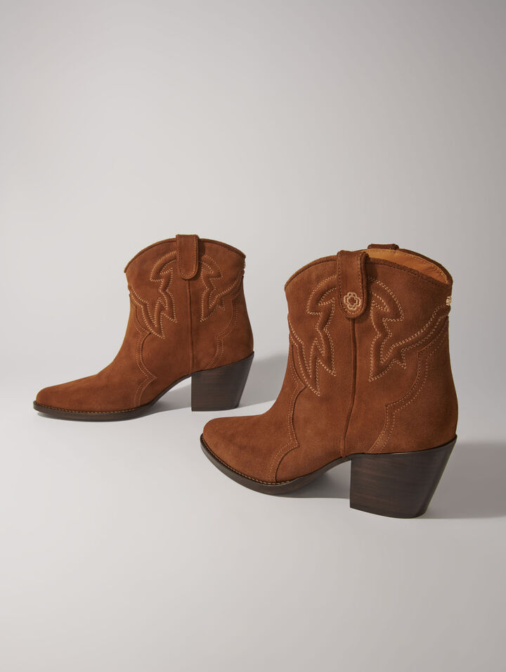 Botines cowboy de ante