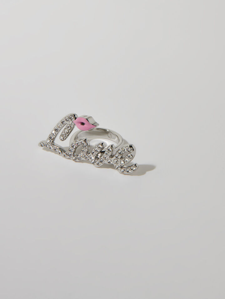 Anillo Love con strass