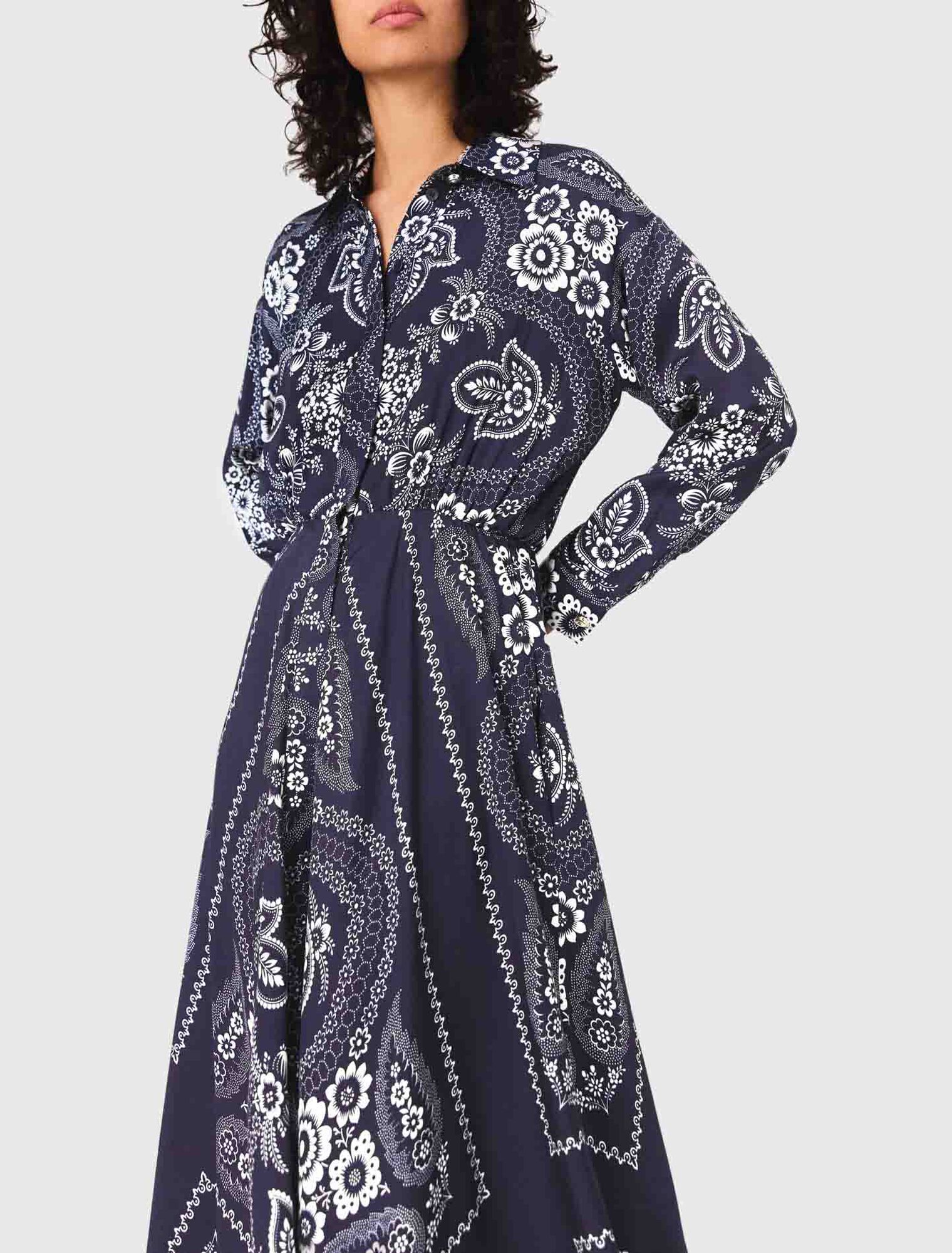 Vestido largo fluido estampado