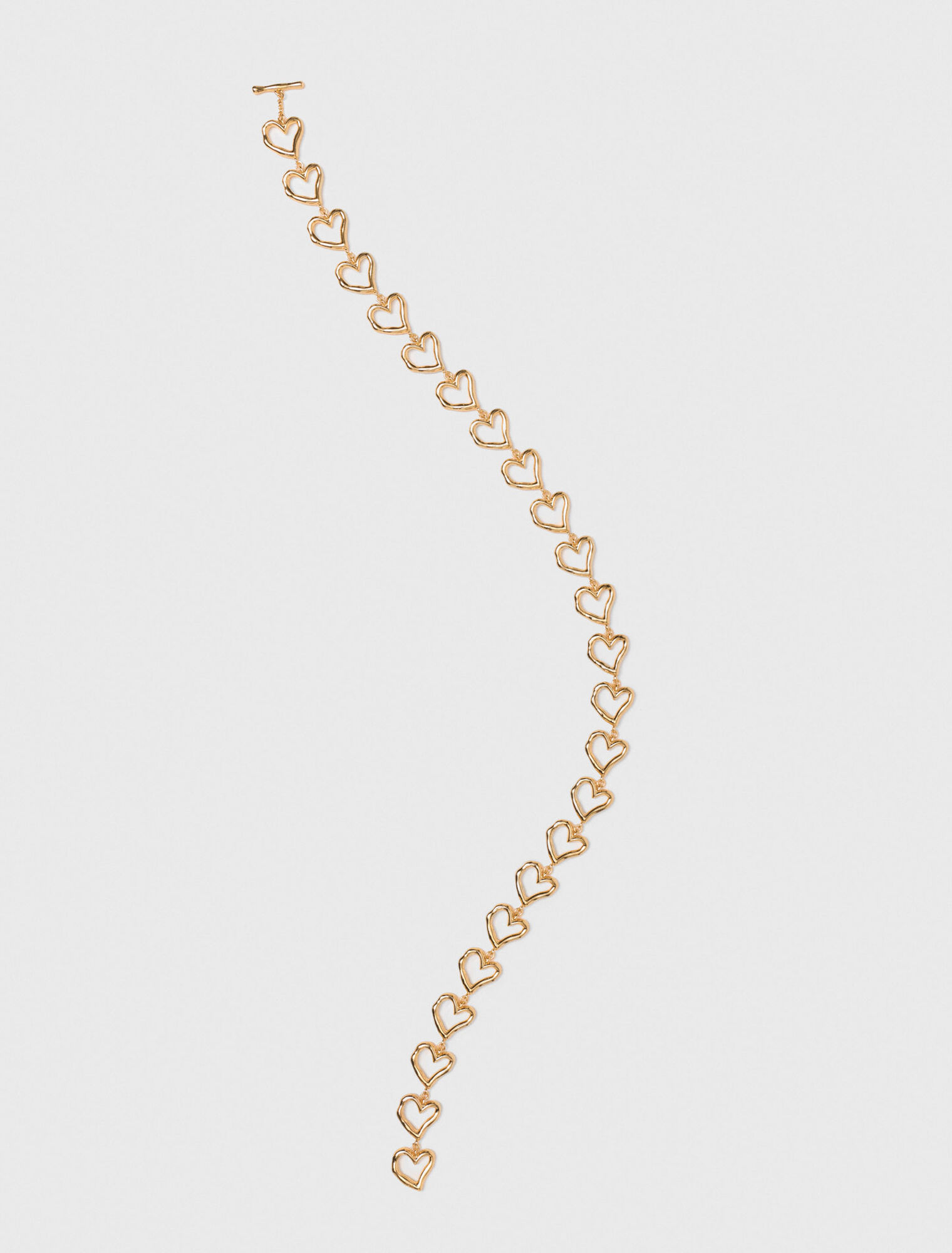 Collar corazón de latón dorado
