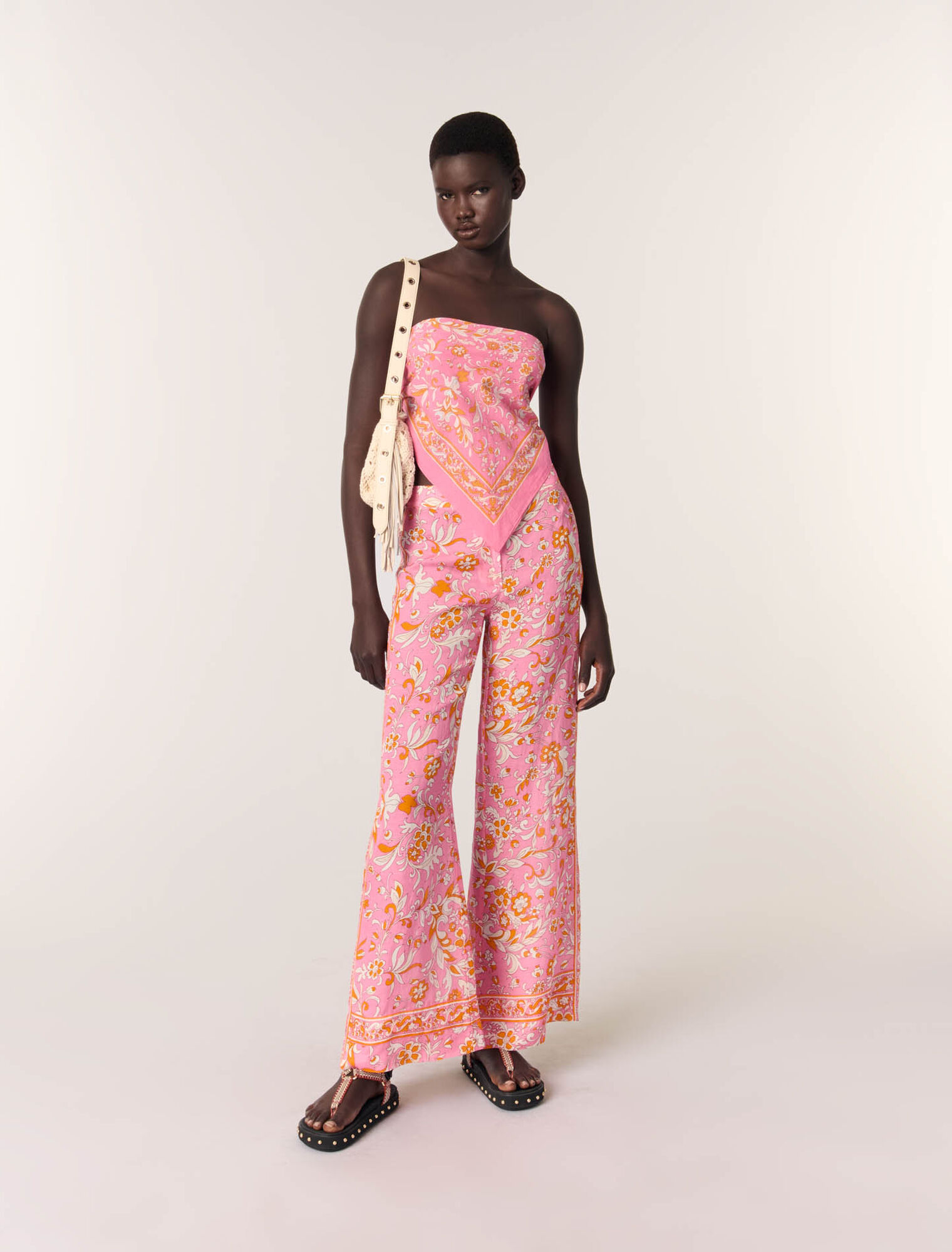 Pantalón de lino estampado