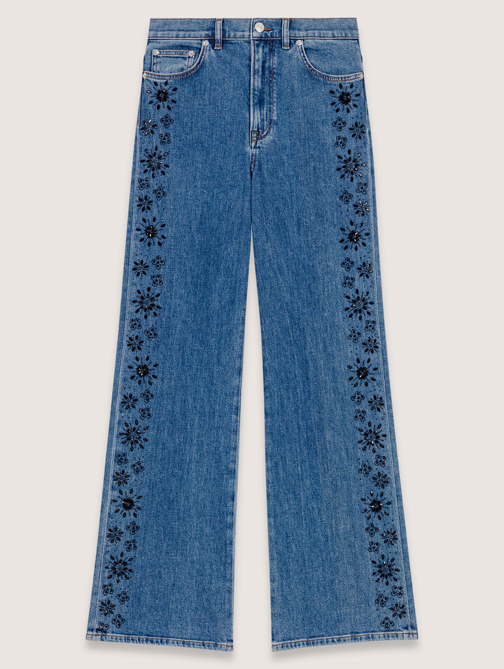 Vaquero bordado con strass