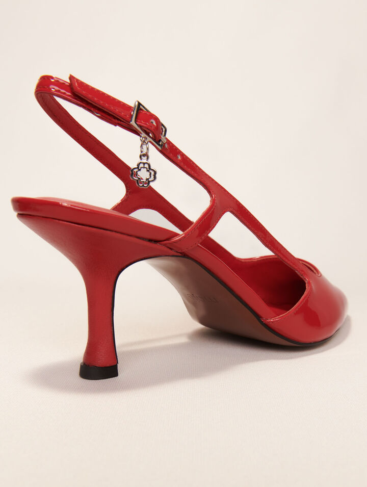 Zapato de tacón slingback de charol