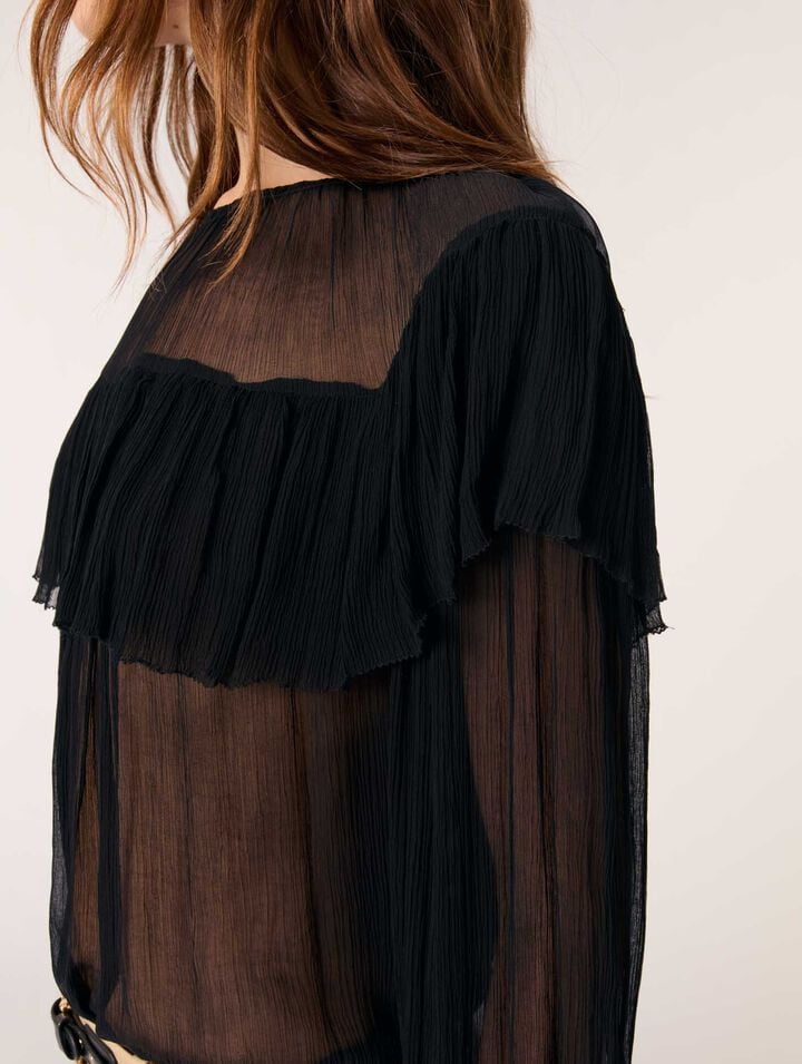 Top de muselina con volantes