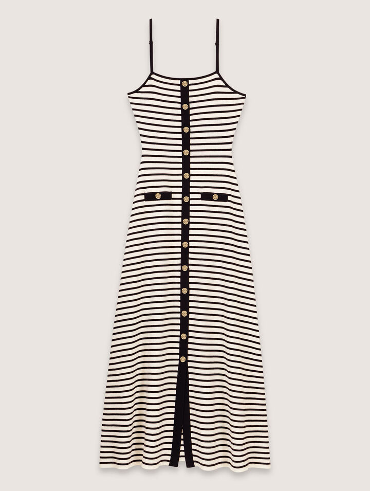 Vestido largo de punto de canalé