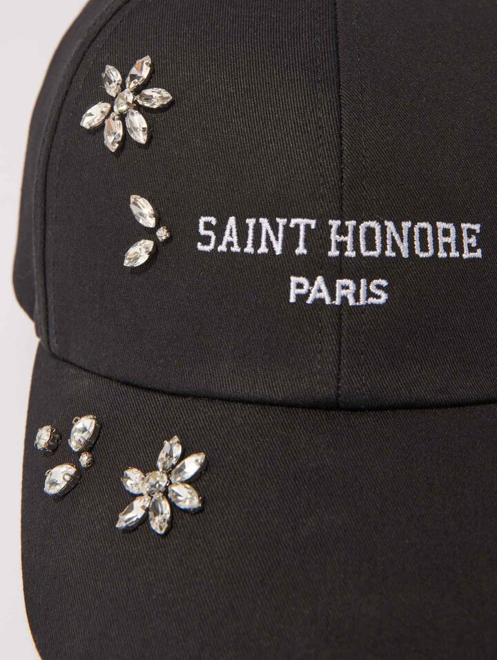 Gorra de algodón y strass