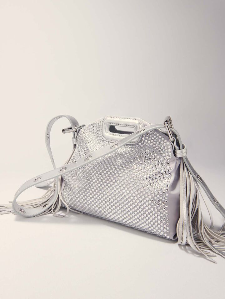 Bolso Miss M Mini metalizado con estrás