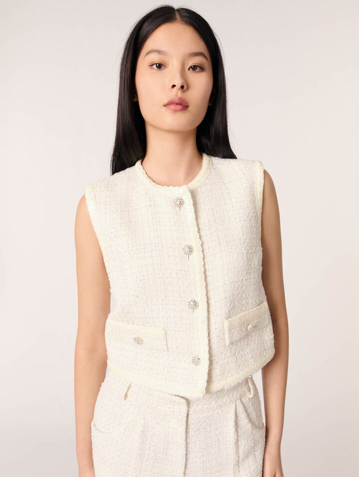 Chaqueta de tweed con lentejuelas