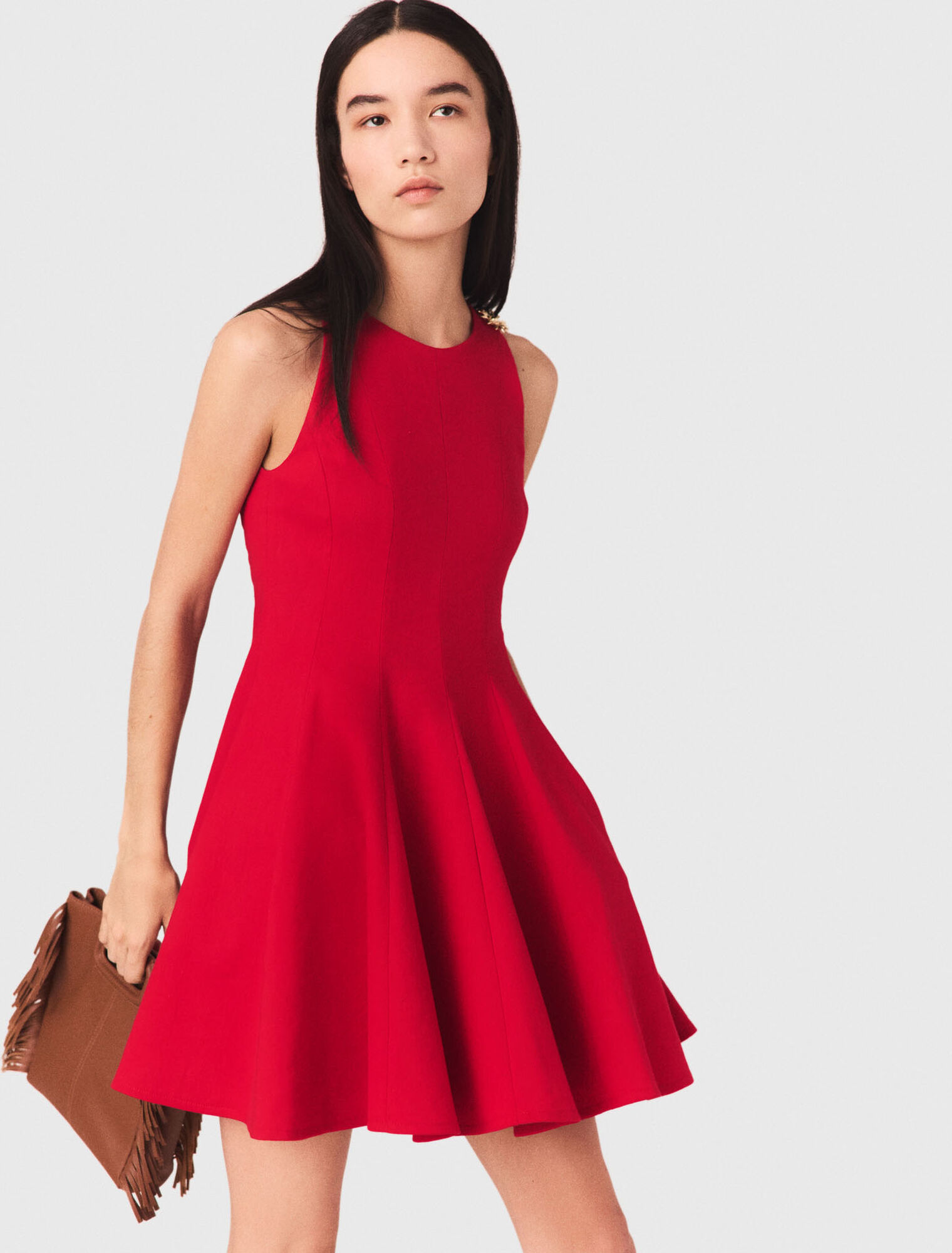 Vestido corto evas&eacute; mezcla lino