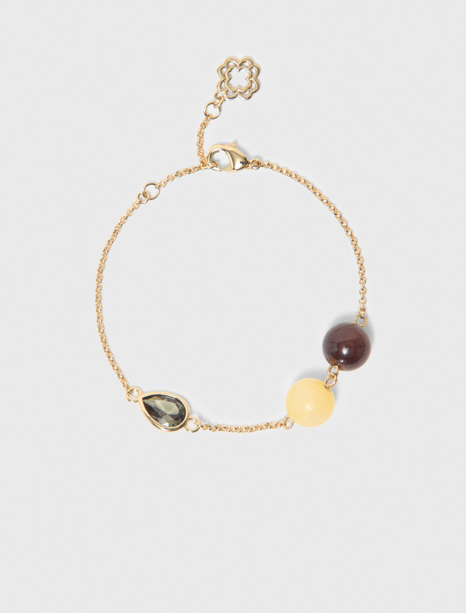 Pulsera con perlas y pedrer&iacute;a.