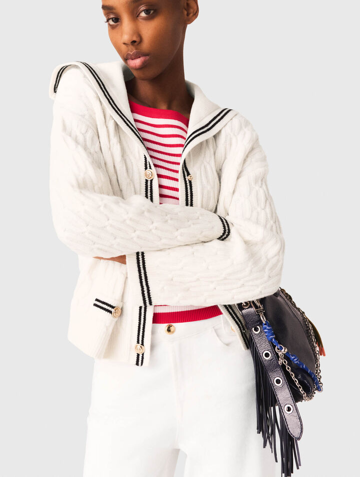 C&aacute;rdigan de ochos con cuello barco