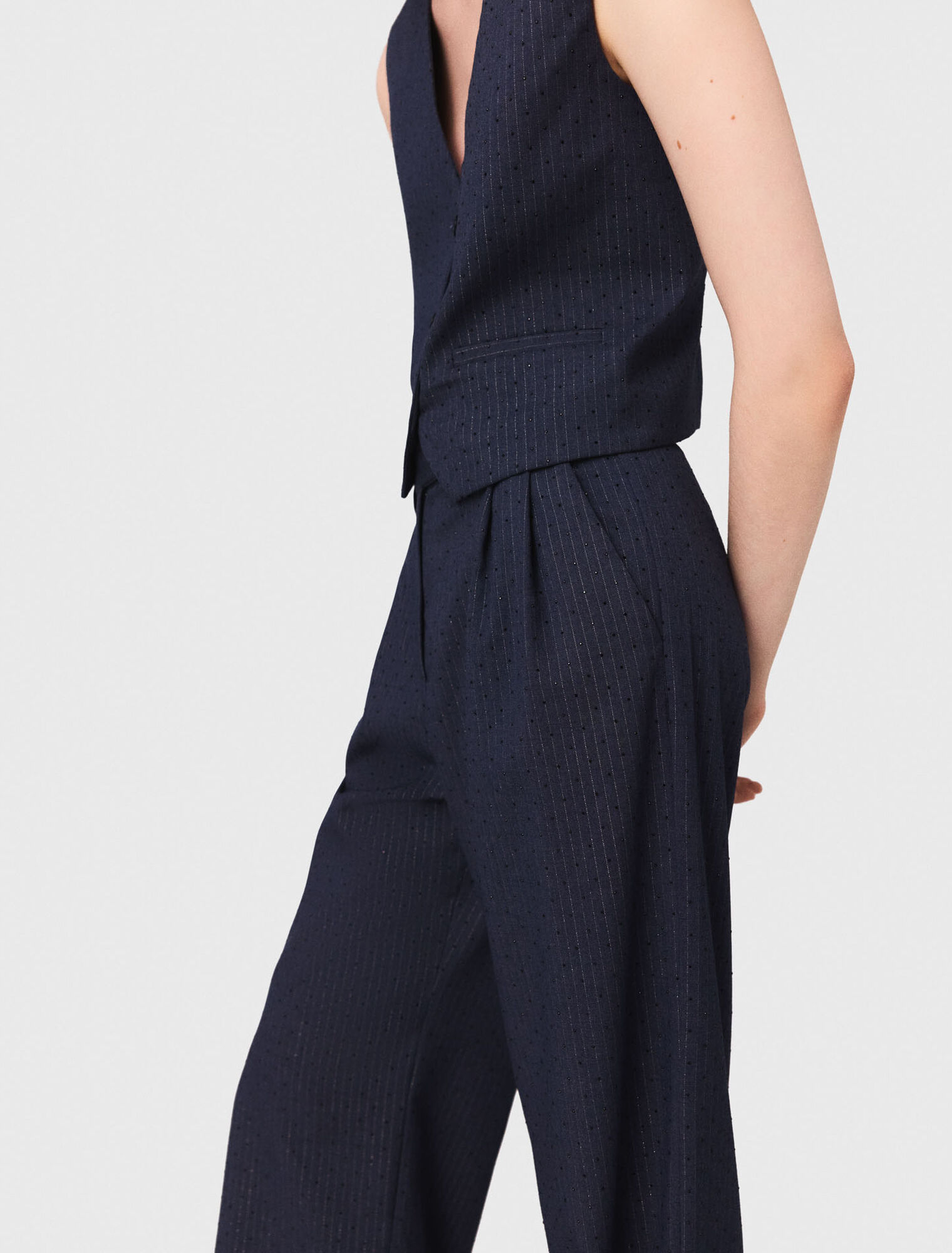 Pantalón de traje con strass