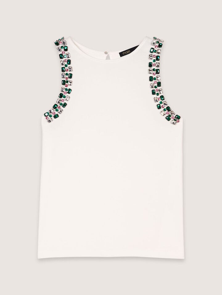 Camiseta de tirantes con strass