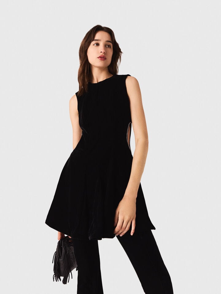 Vestido corto de terciopelo