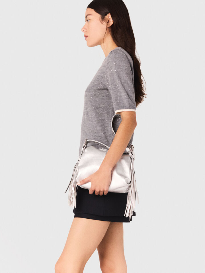 Jersey 100% lana con strass