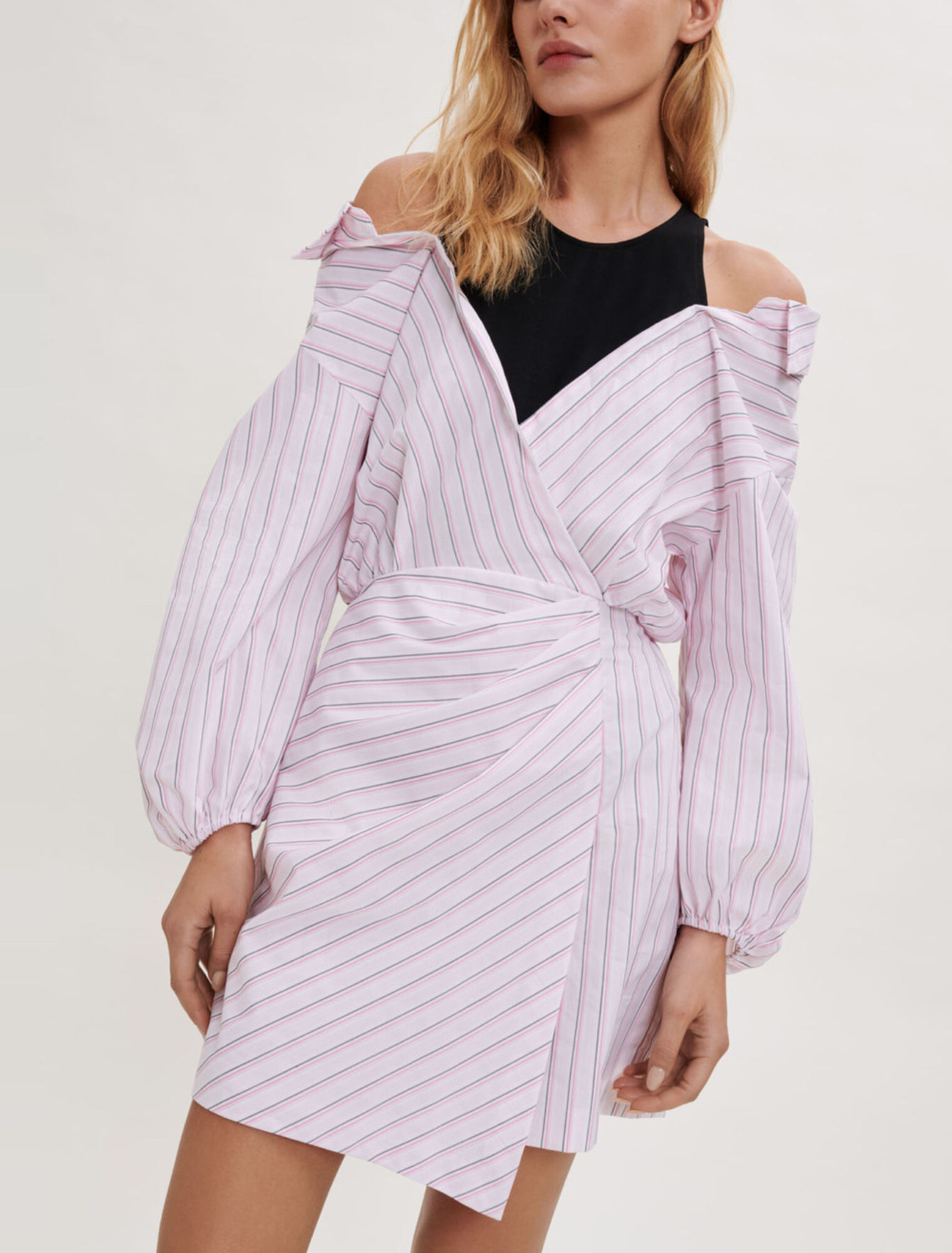 Vestido de rayas trompe l'oeil