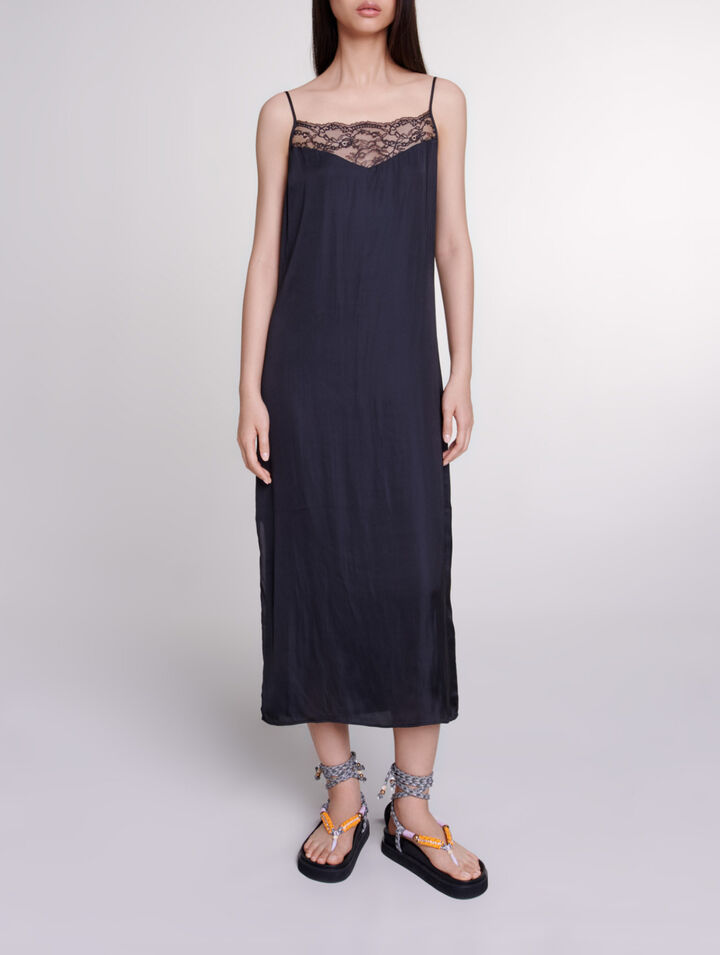 Vestido largo de satén