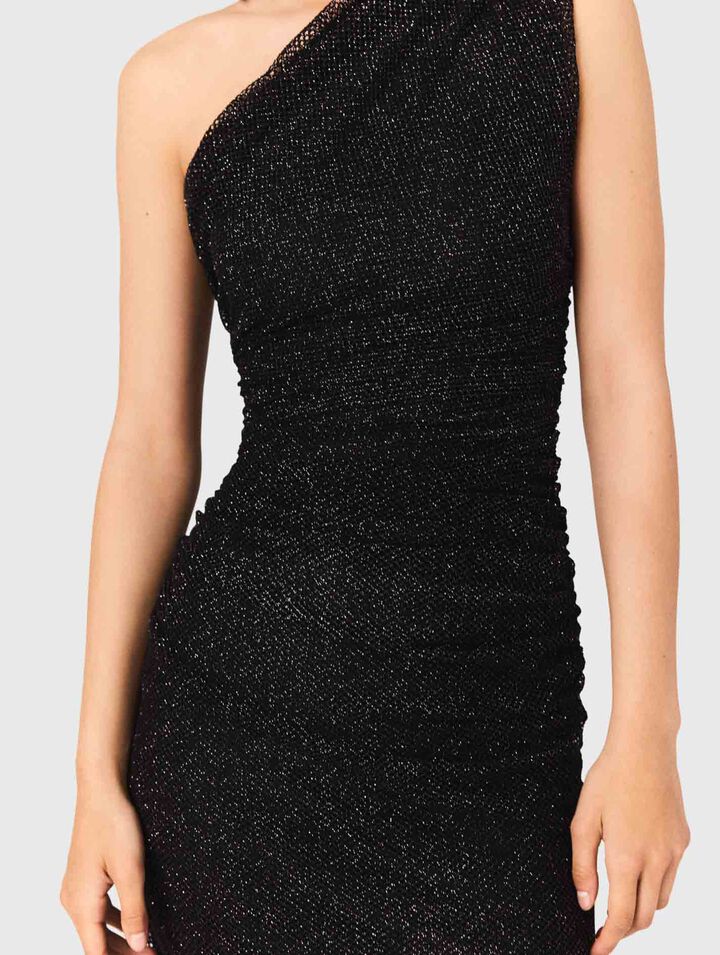 Vestido asimétrico de punto brillante