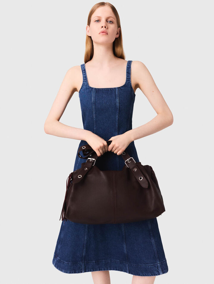Vestido babydoll largo de denim