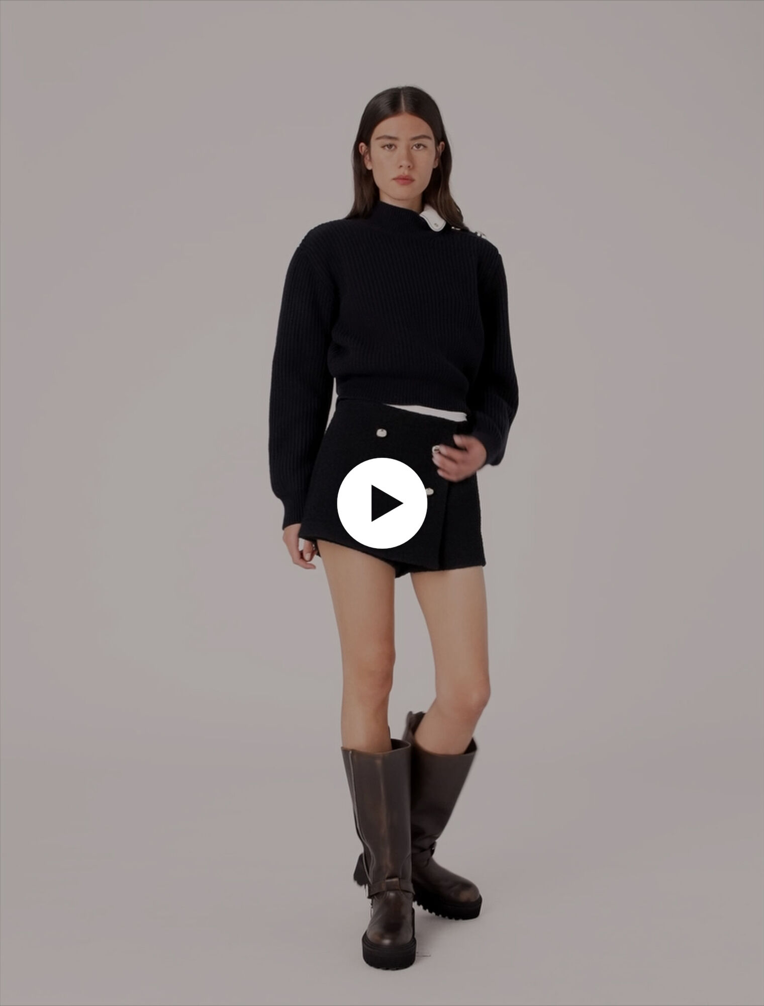 Pantalón corto de tweed