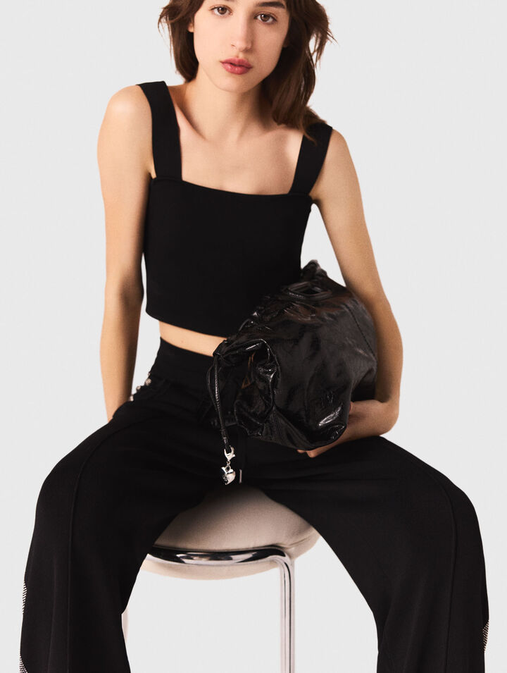 Crop top de punto con tirantes