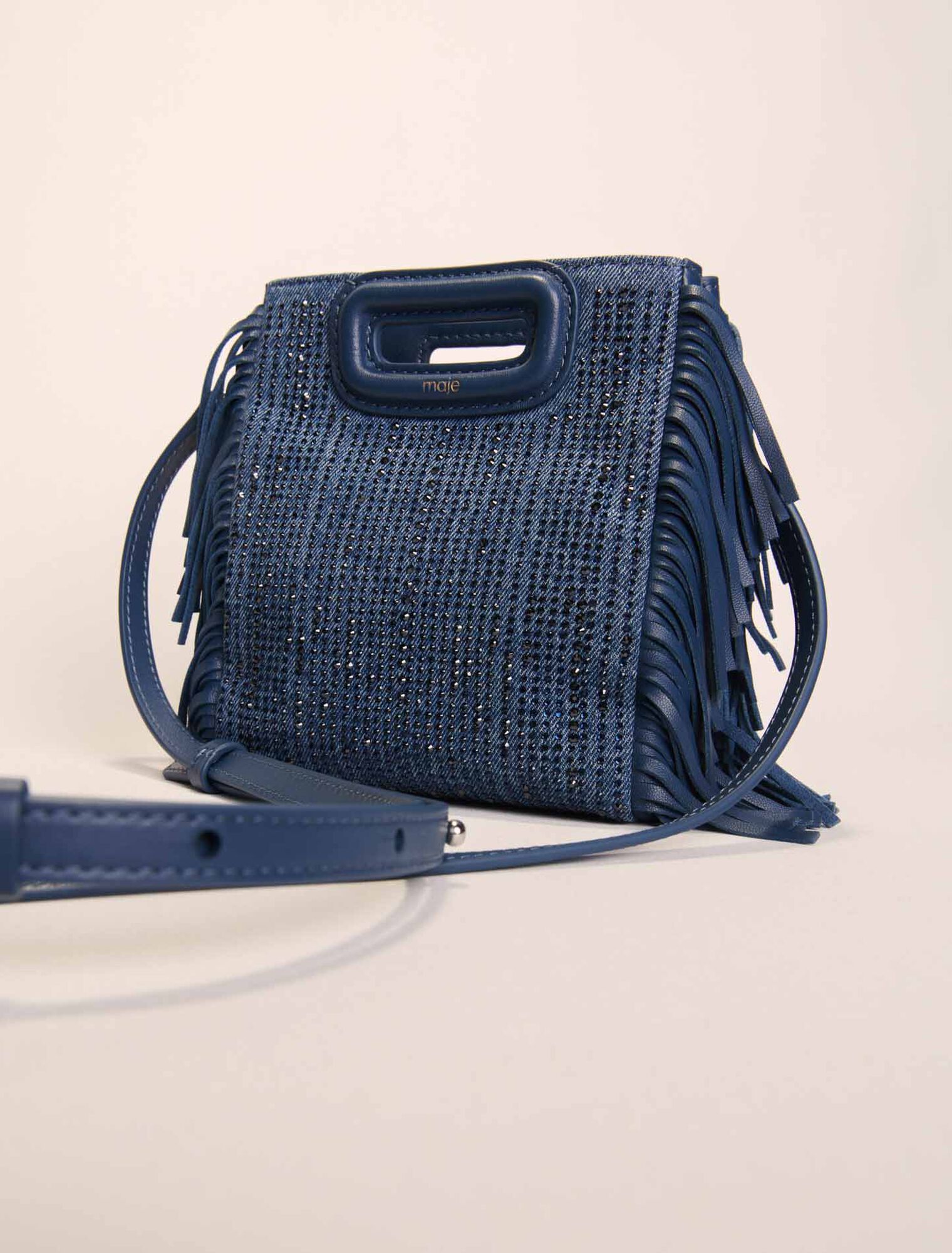 Bolso M Mini de denim con pedrería
