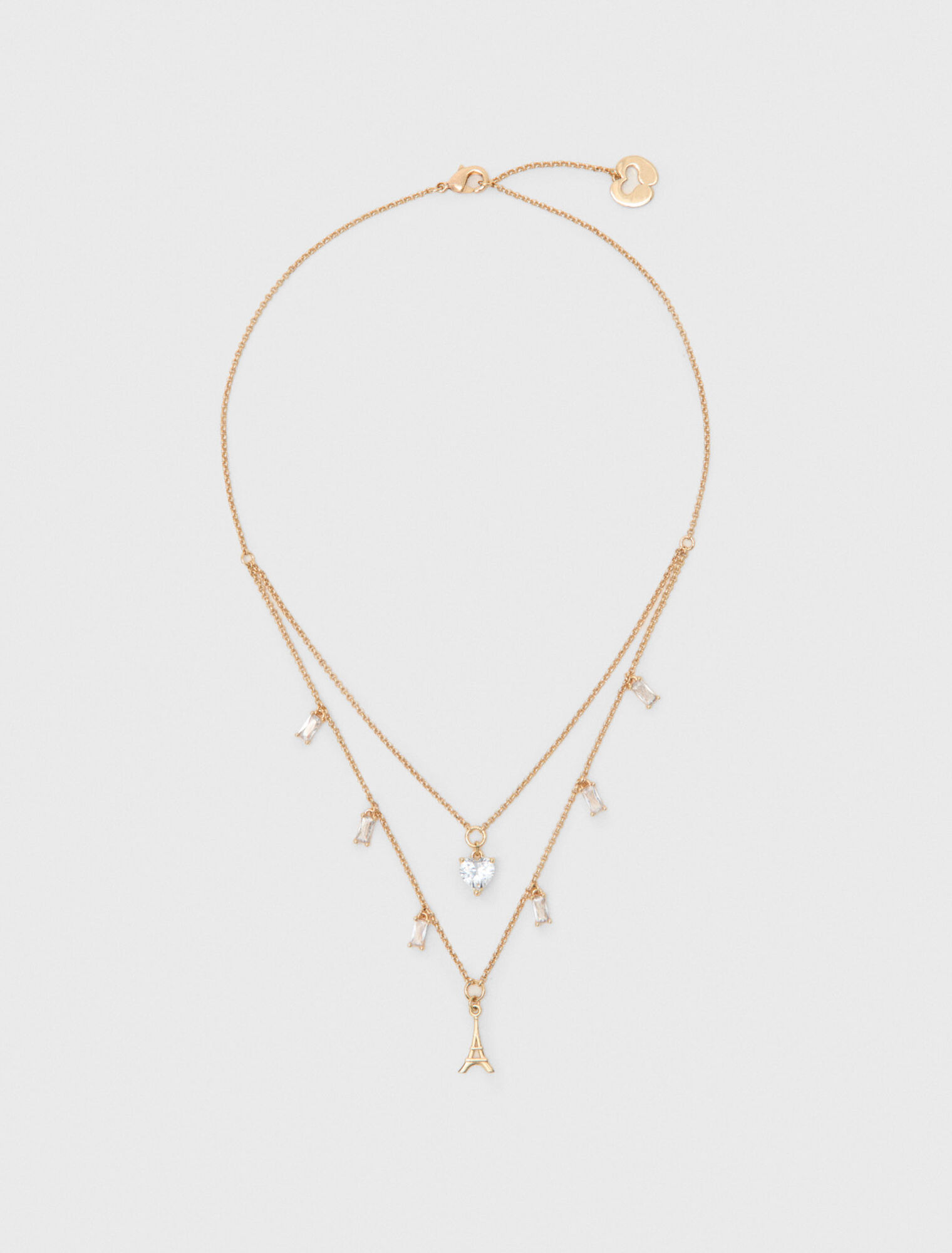 Collar doble con charms de strass