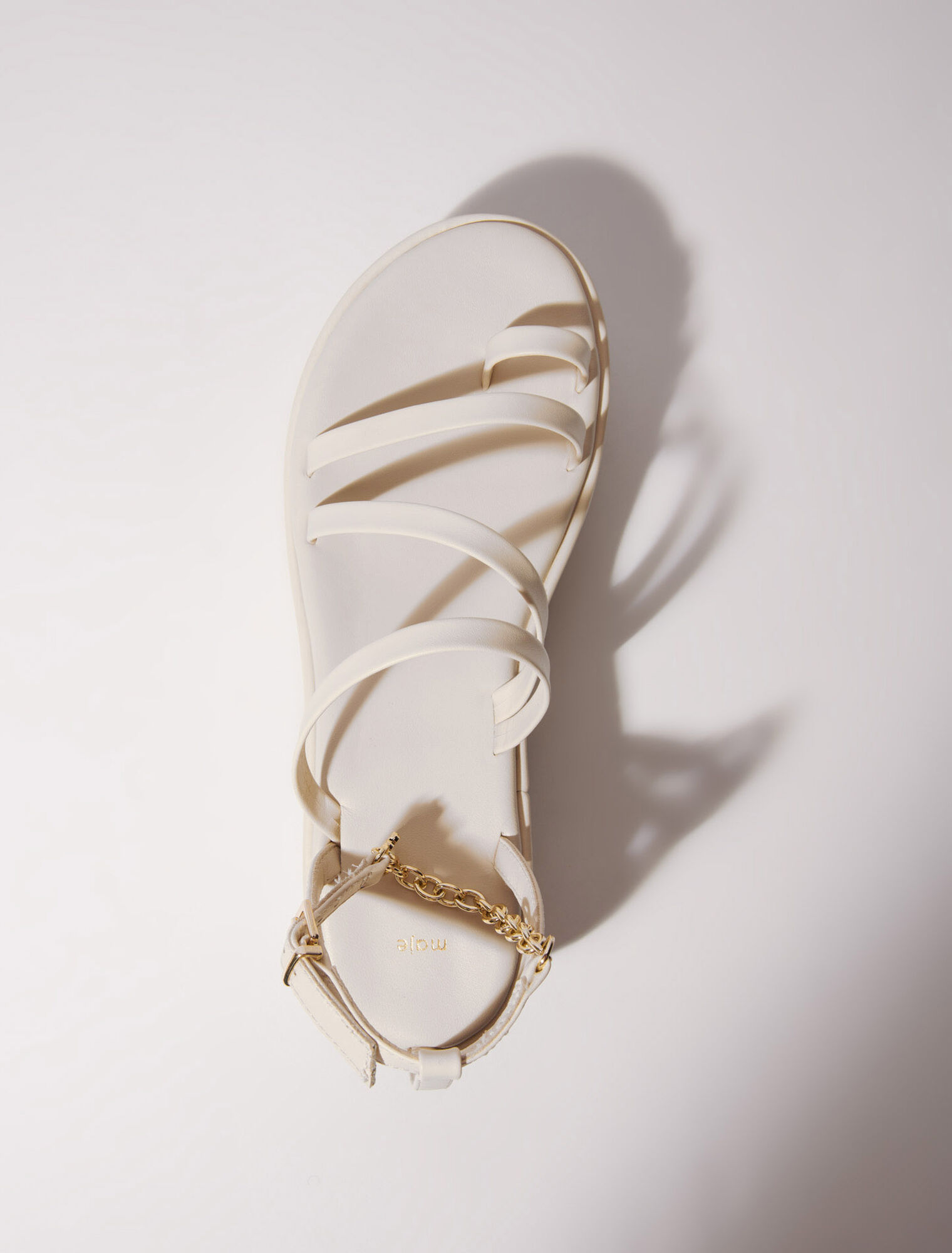 Sandalias de cuña de piel