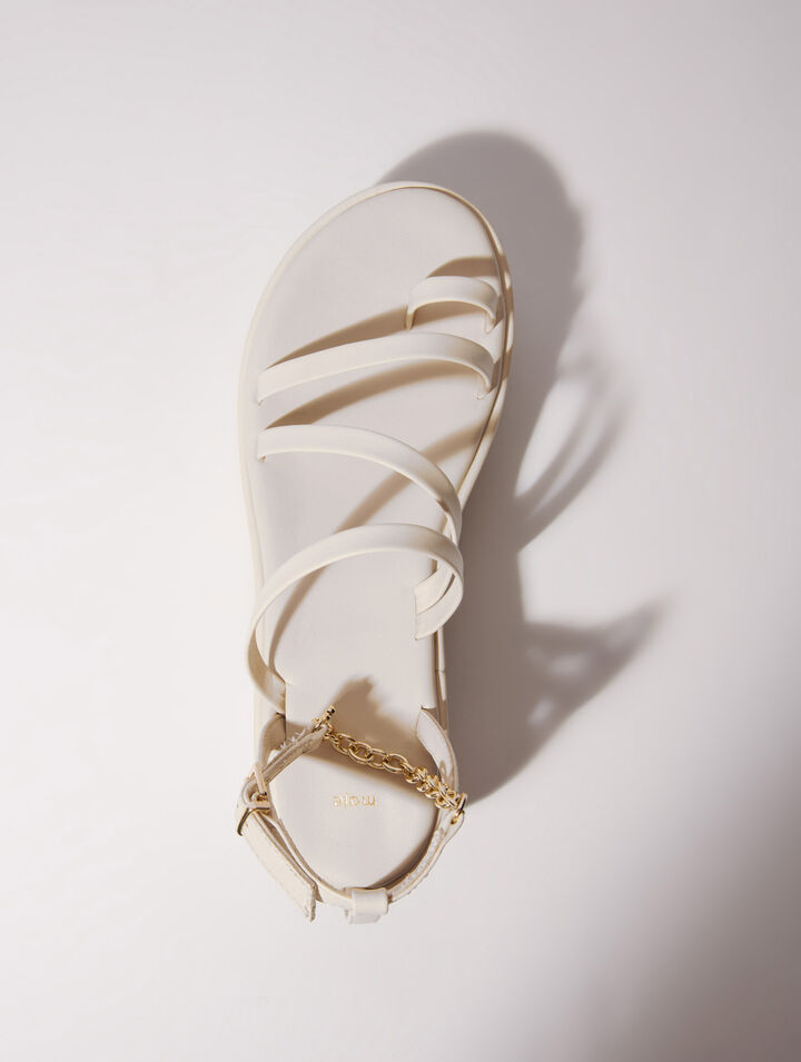 Sandalias de cuña de piel