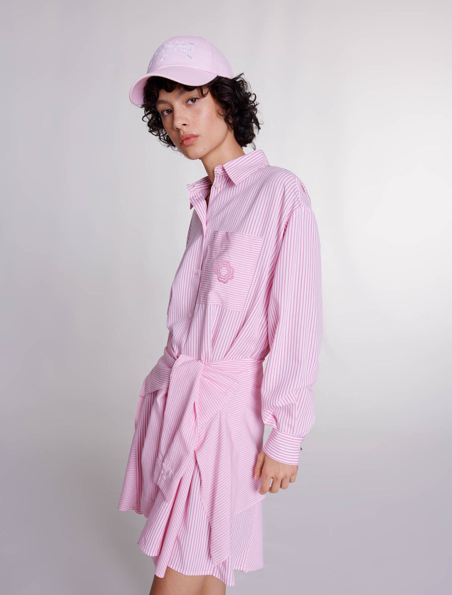 Vestido camisero de rayas