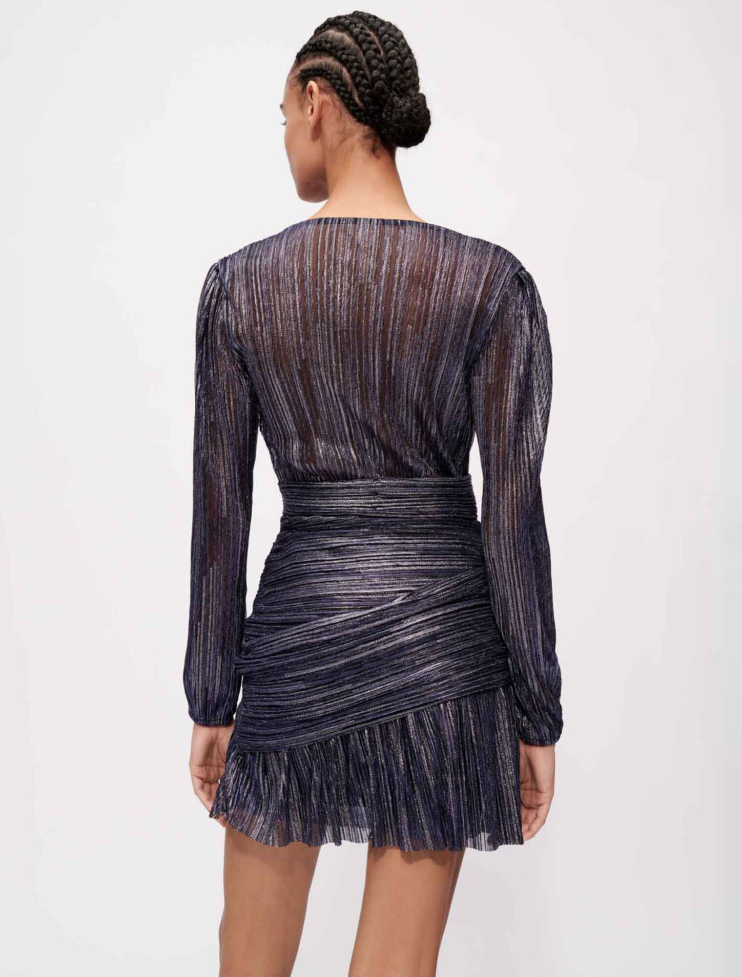 Vestido lamé drapeado