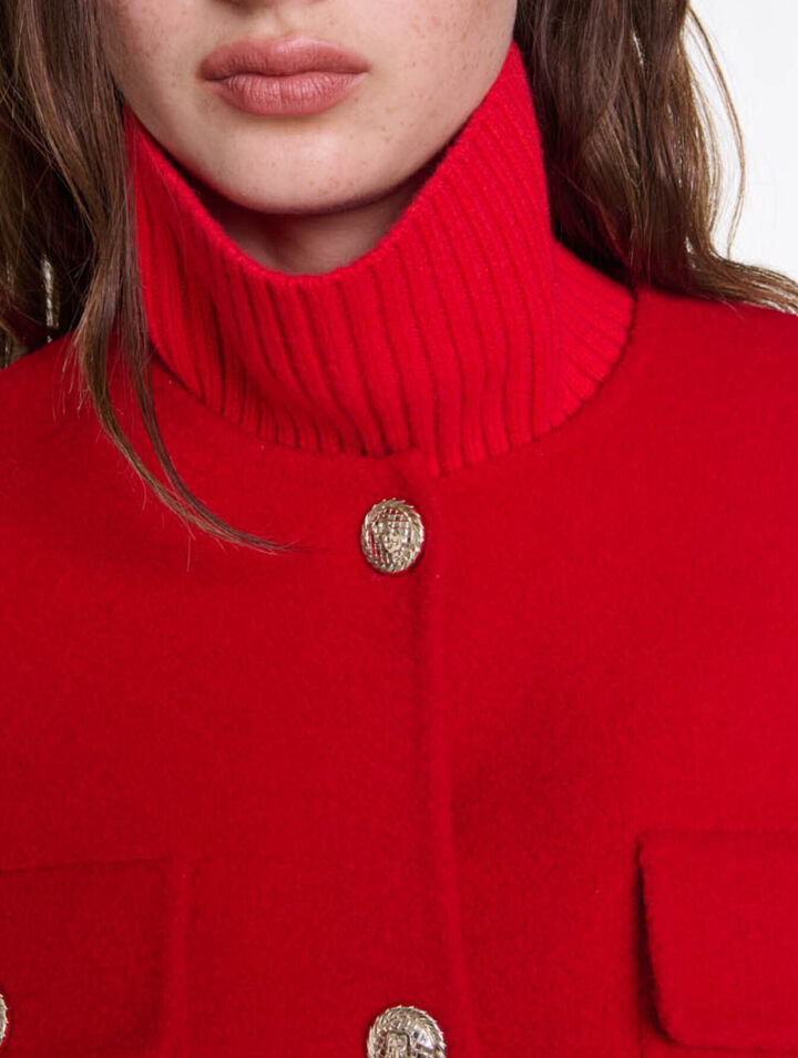 Chaqueta reversible con cintur&oacute;n