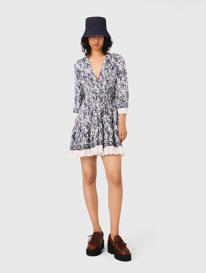 Vestido plisado estampado