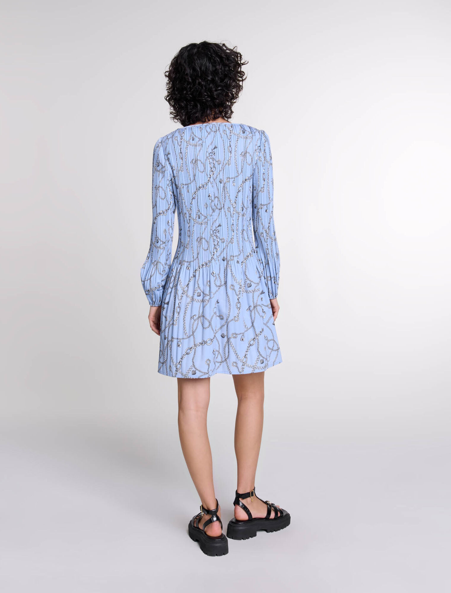 Vestido plisado estampado
