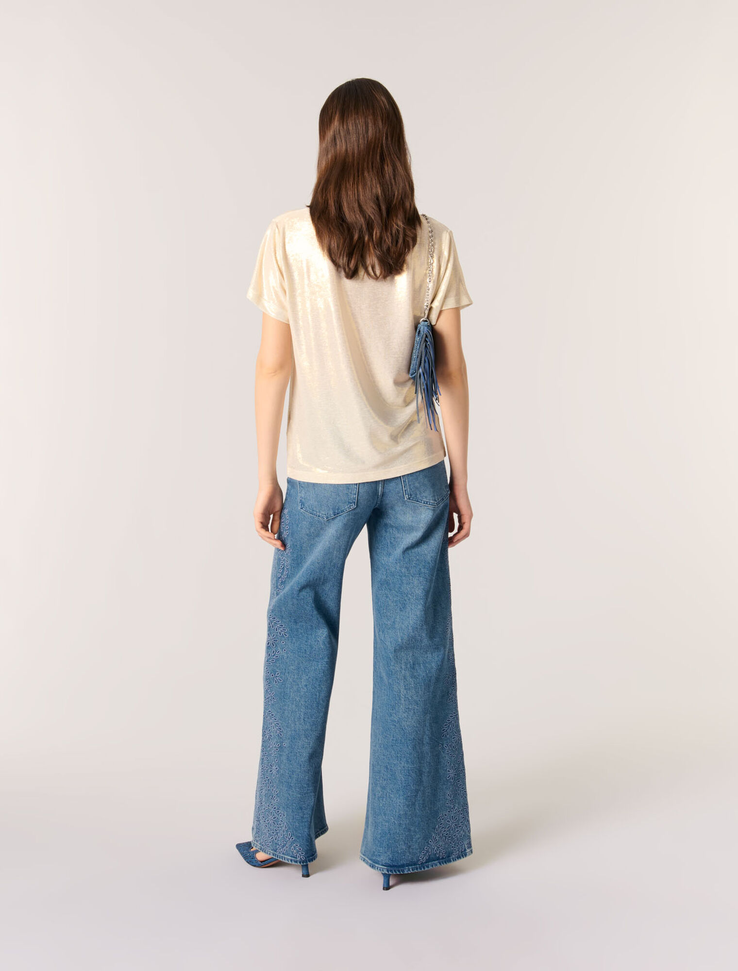 Camiseta de tejido lamé