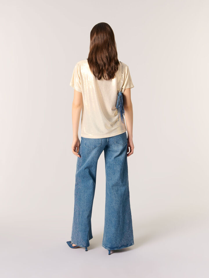 Camiseta de tejido lamé