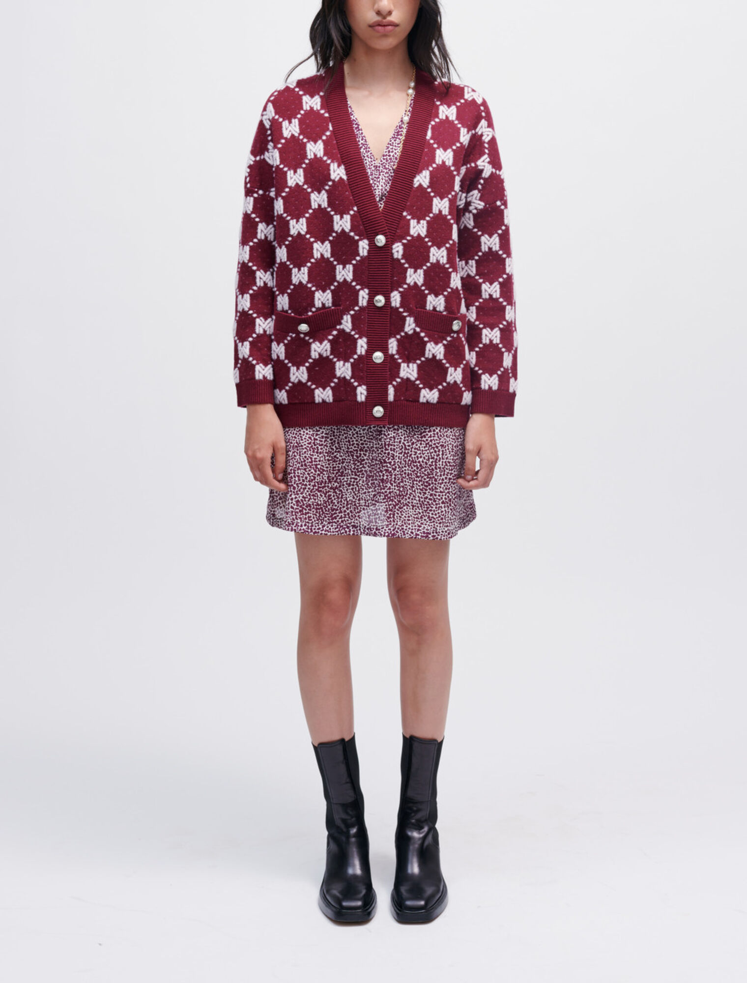Chaqueta de punto jacquard Maje