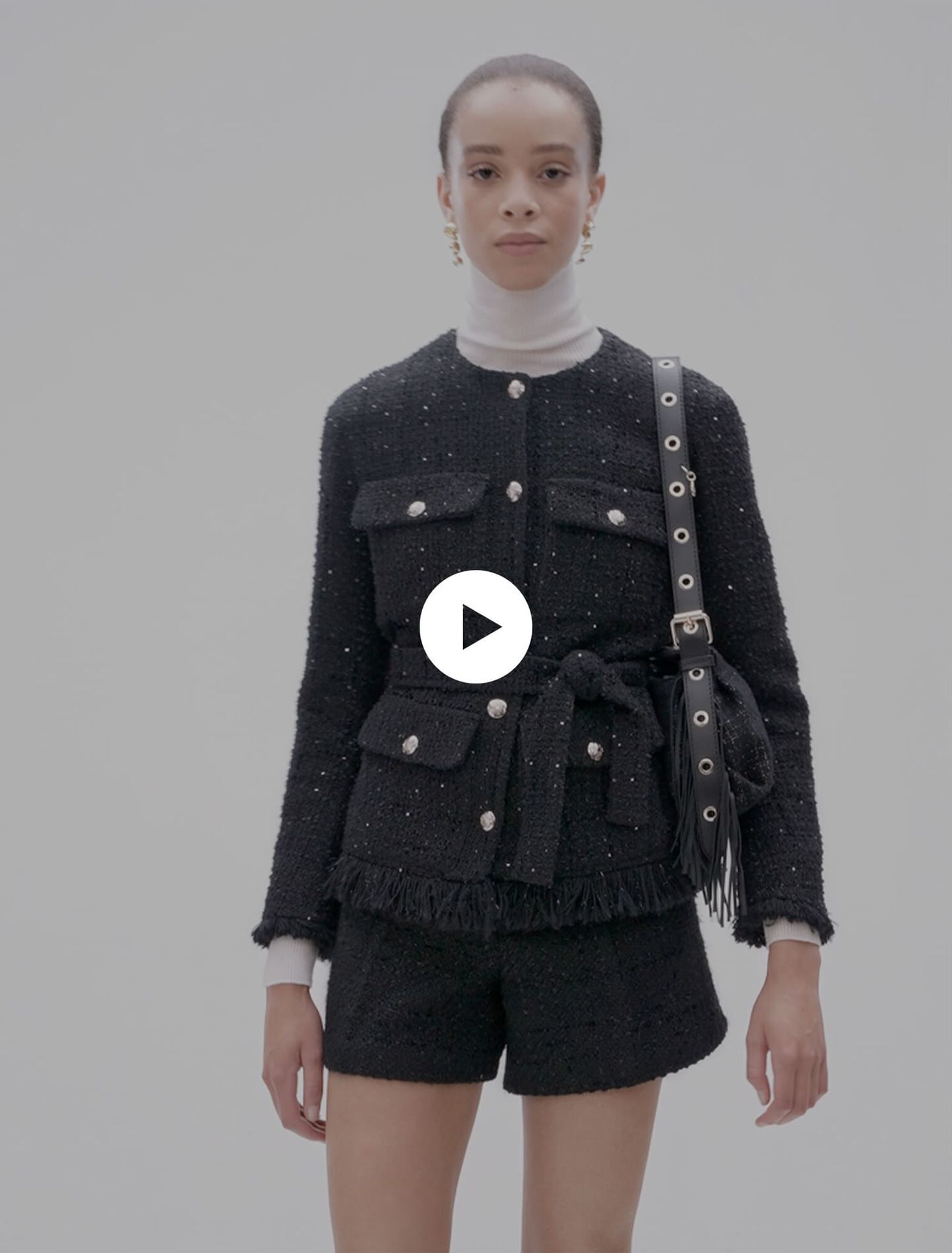Chaqueta de tweed con lentejuelas