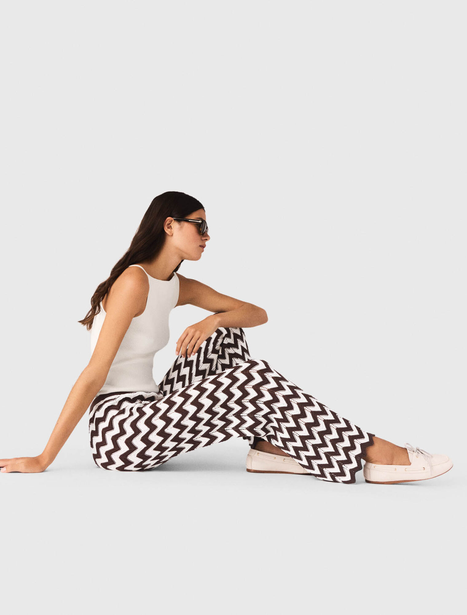 Pantal&oacute;n crochet estampado zigzag