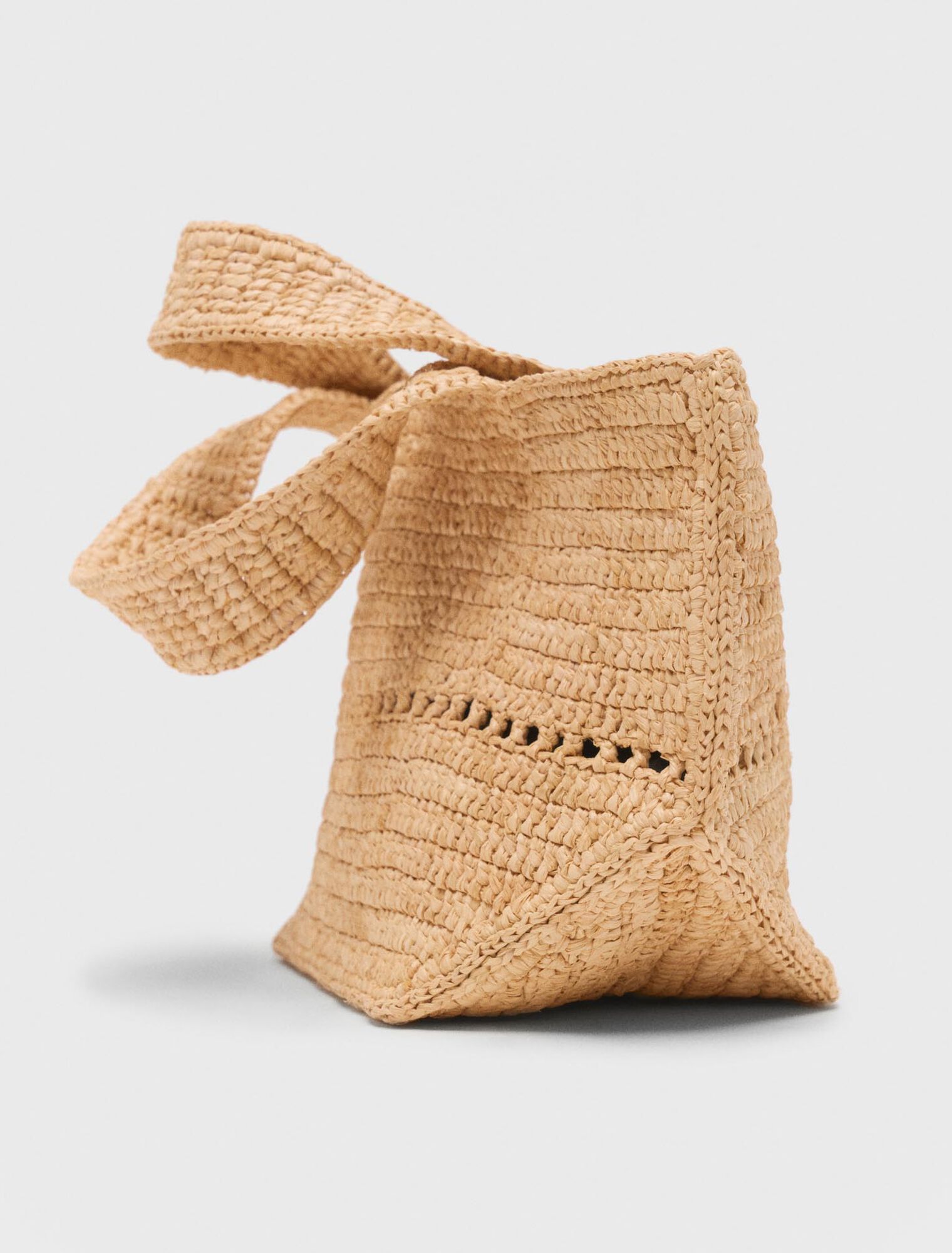 Minibolso cabás en rafia natural