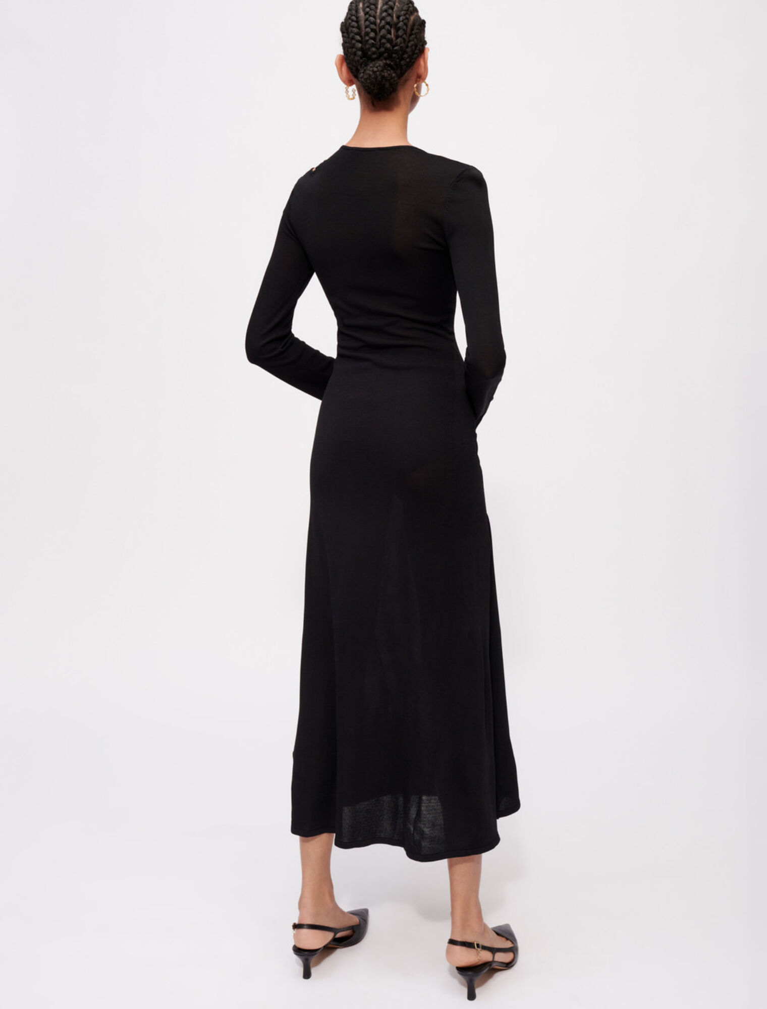 Vestido de punto elástico con aberturas