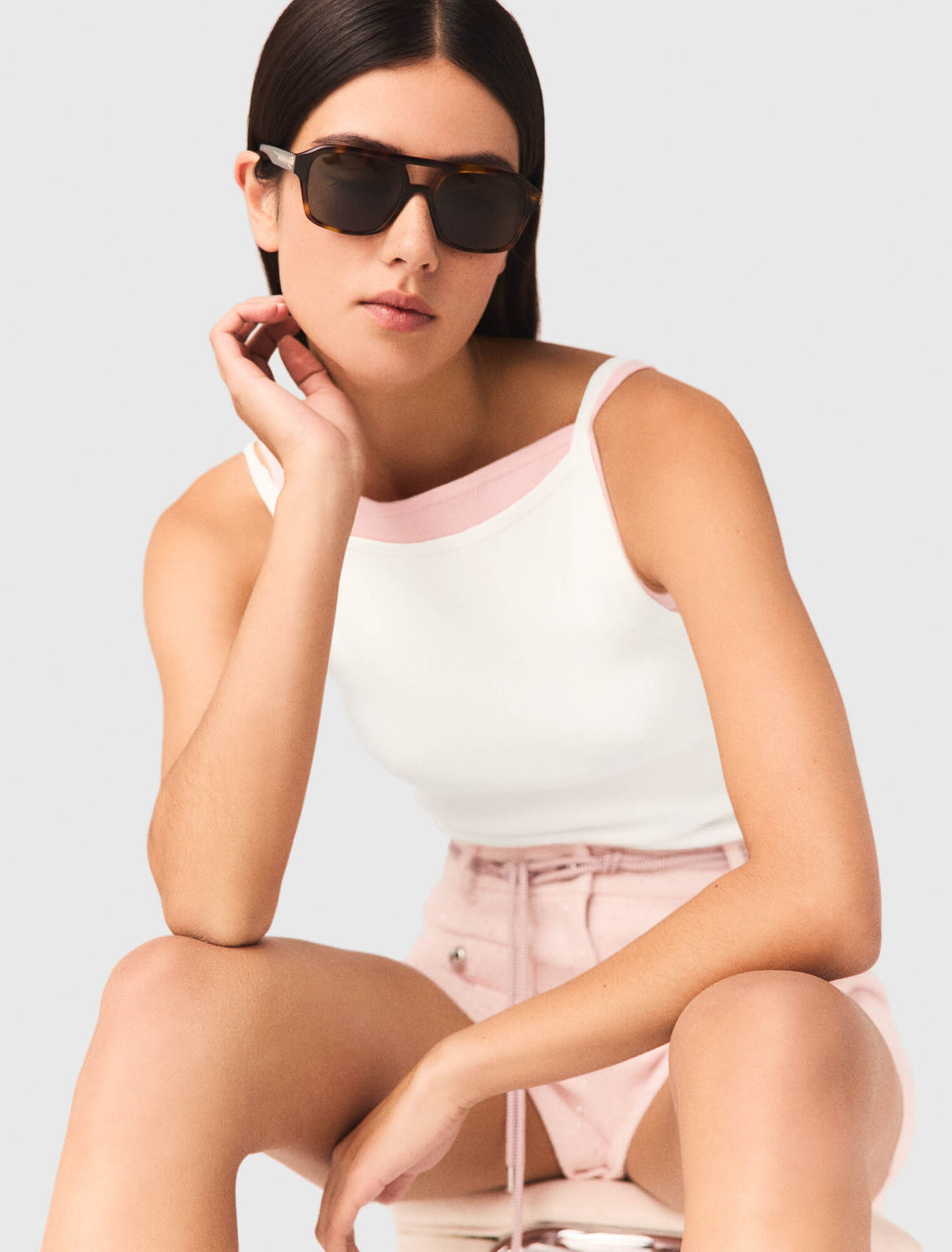 Top de cuello alto recto