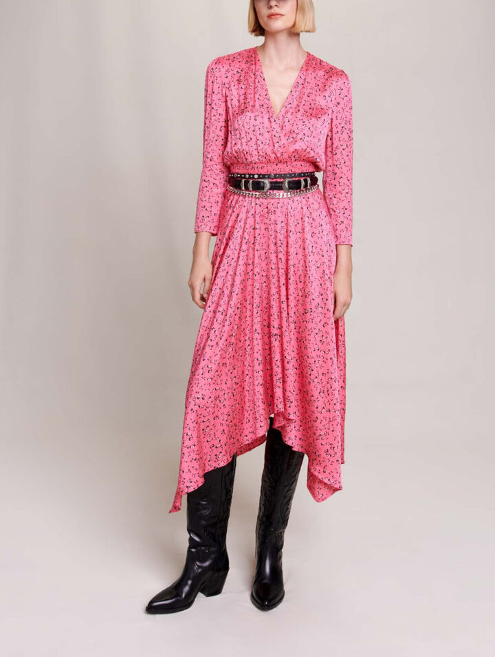 Vestido midi con estampado floral