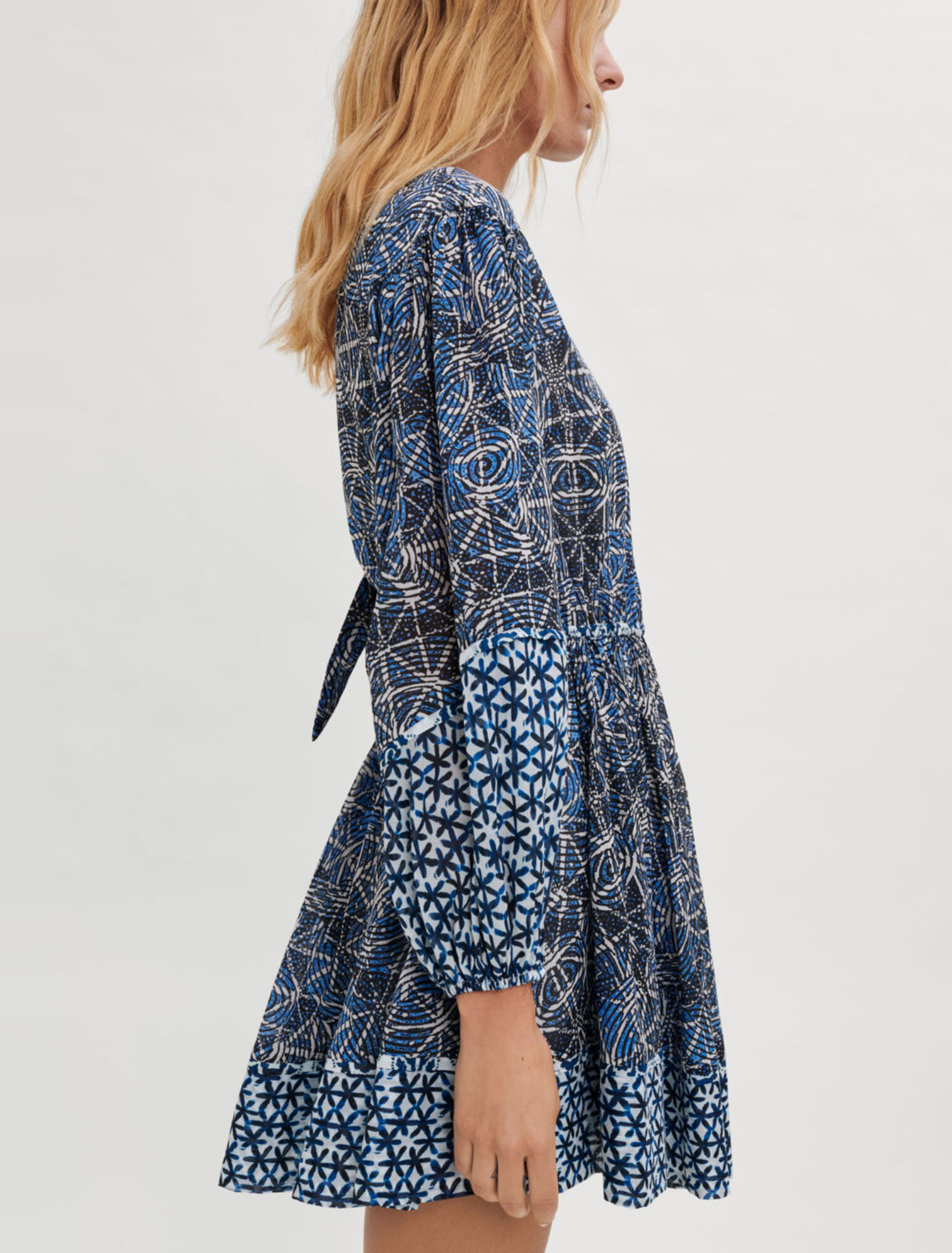 Vestido de gasa de algodón estampado