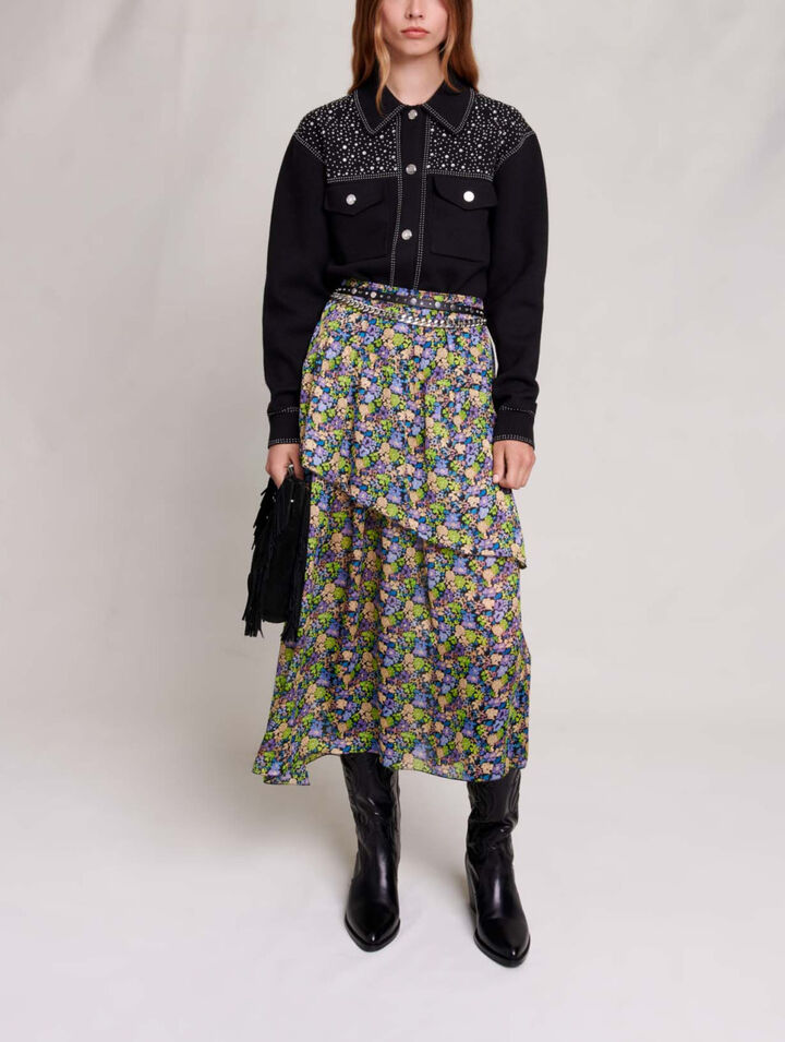 Falda larga de flores