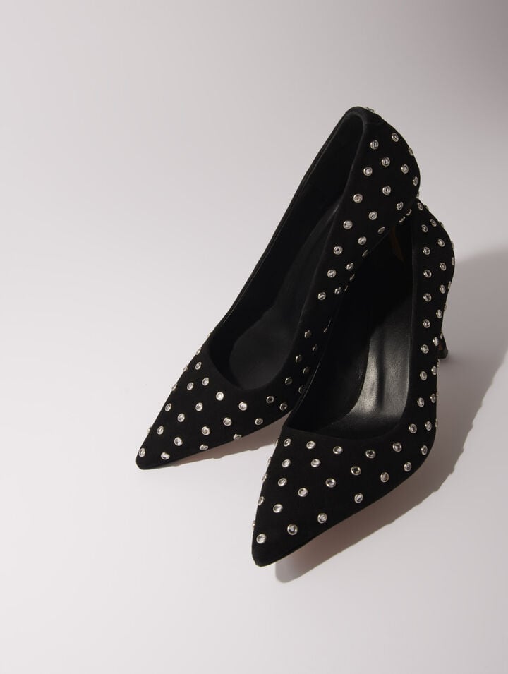 Tacones de punta fina con strass