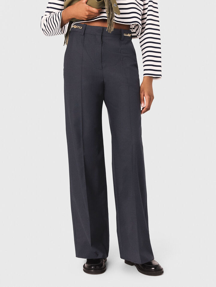 Pantalón sastre con detalles cadena